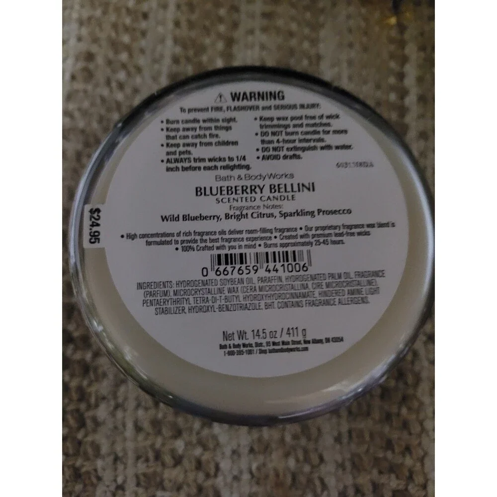 Blueberry Bellini - Bath and Body Works 3-wick Candle
